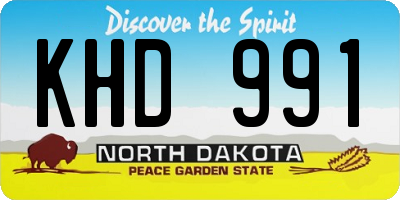 ND license plate KHD991