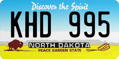 ND license plate KHD995