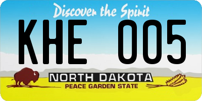 ND license plate KHE005