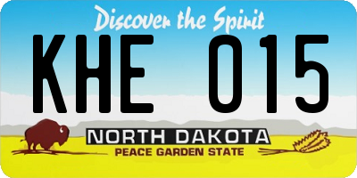 ND license plate KHE015