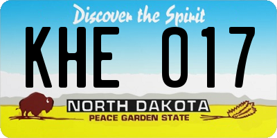 ND license plate KHE017
