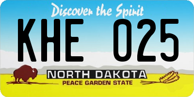 ND license plate KHE025