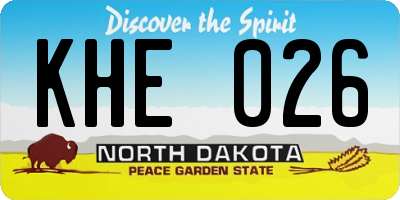 ND license plate KHE026