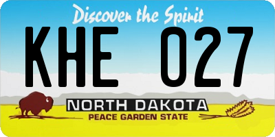 ND license plate KHE027