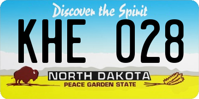 ND license plate KHE028