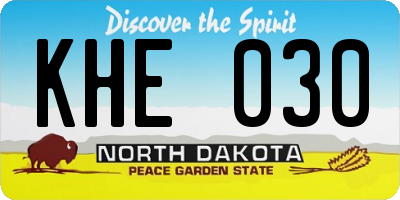 ND license plate KHE030