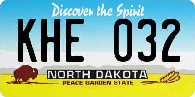 ND license plate KHE032