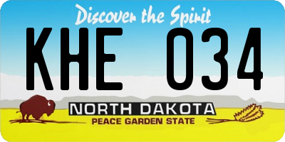 ND license plate KHE034