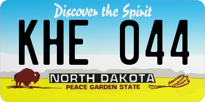 ND license plate KHE044