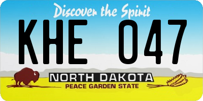 ND license plate KHE047