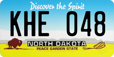 ND license plate KHE048