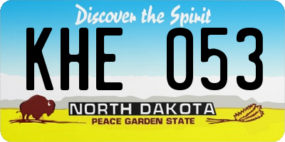 ND license plate KHE053