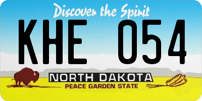 ND license plate KHE054