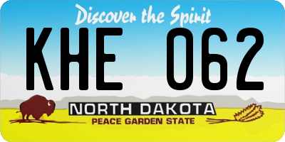 ND license plate KHE062