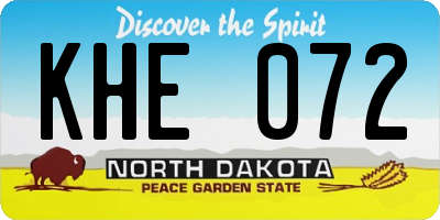 ND license plate KHE072