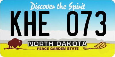 ND license plate KHE073