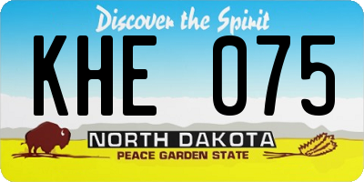 ND license plate KHE075