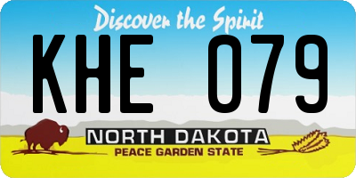 ND license plate KHE079