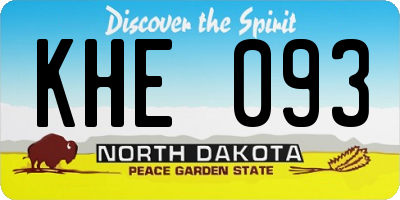 ND license plate KHE093