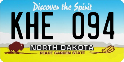 ND license plate KHE094