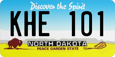 ND license plate KHE101