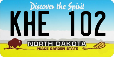 ND license plate KHE102
