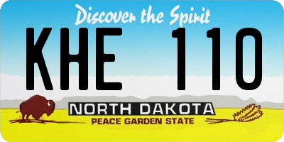 ND license plate KHE110