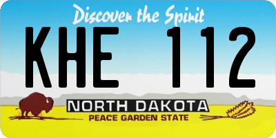 ND license plate KHE112