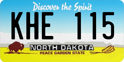 ND license plate KHE115