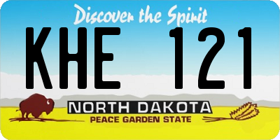 ND license plate KHE121
