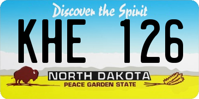 ND license plate KHE126
