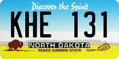 ND license plate KHE131