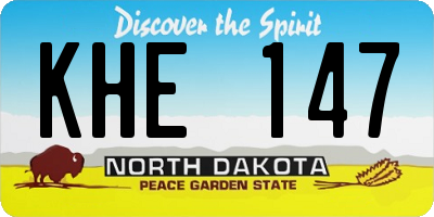 ND license plate KHE147