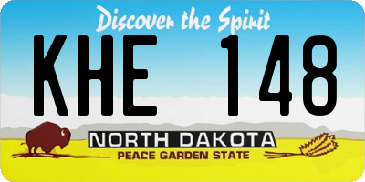 ND license plate KHE148