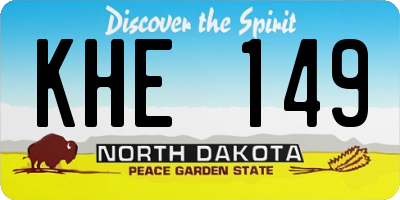 ND license plate KHE149