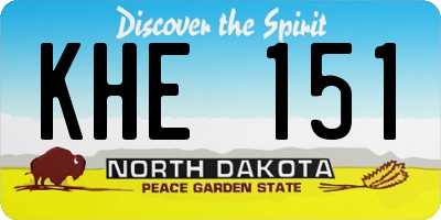 ND license plate KHE151