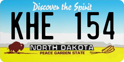 ND license plate KHE154