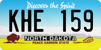 ND license plate KHE159