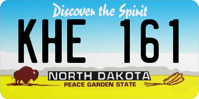 ND license plate KHE161
