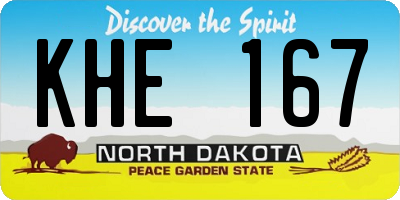 ND license plate KHE167