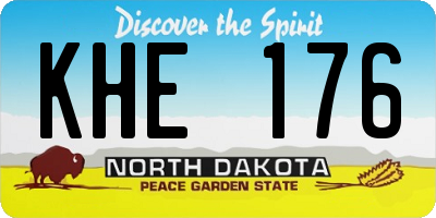 ND license plate KHE176