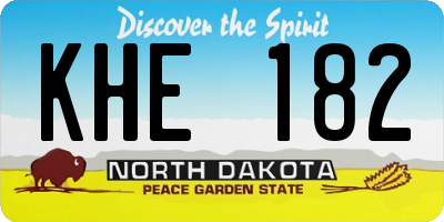 ND license plate KHE182