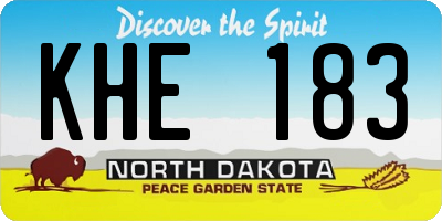 ND license plate KHE183