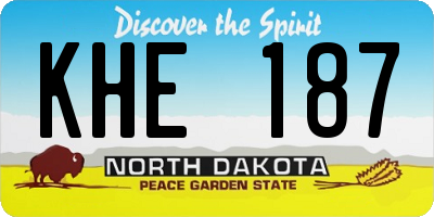 ND license plate KHE187
