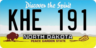 ND license plate KHE191