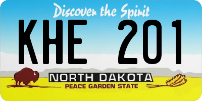ND license plate KHE201