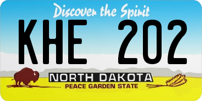 ND license plate KHE202
