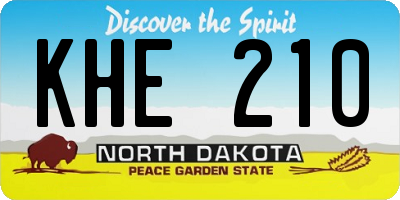 ND license plate KHE210