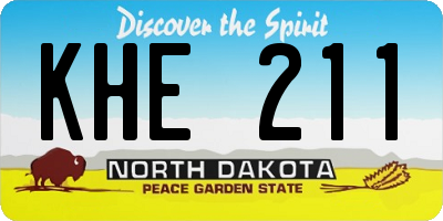 ND license plate KHE211