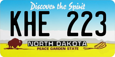 ND license plate KHE223